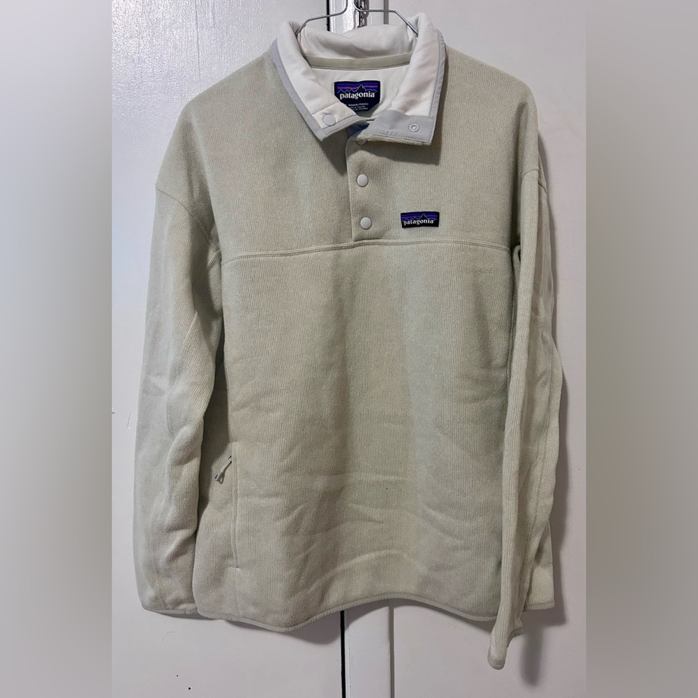 Patagonia Off-White Fleece Pullover size L - Picture 2 of 4